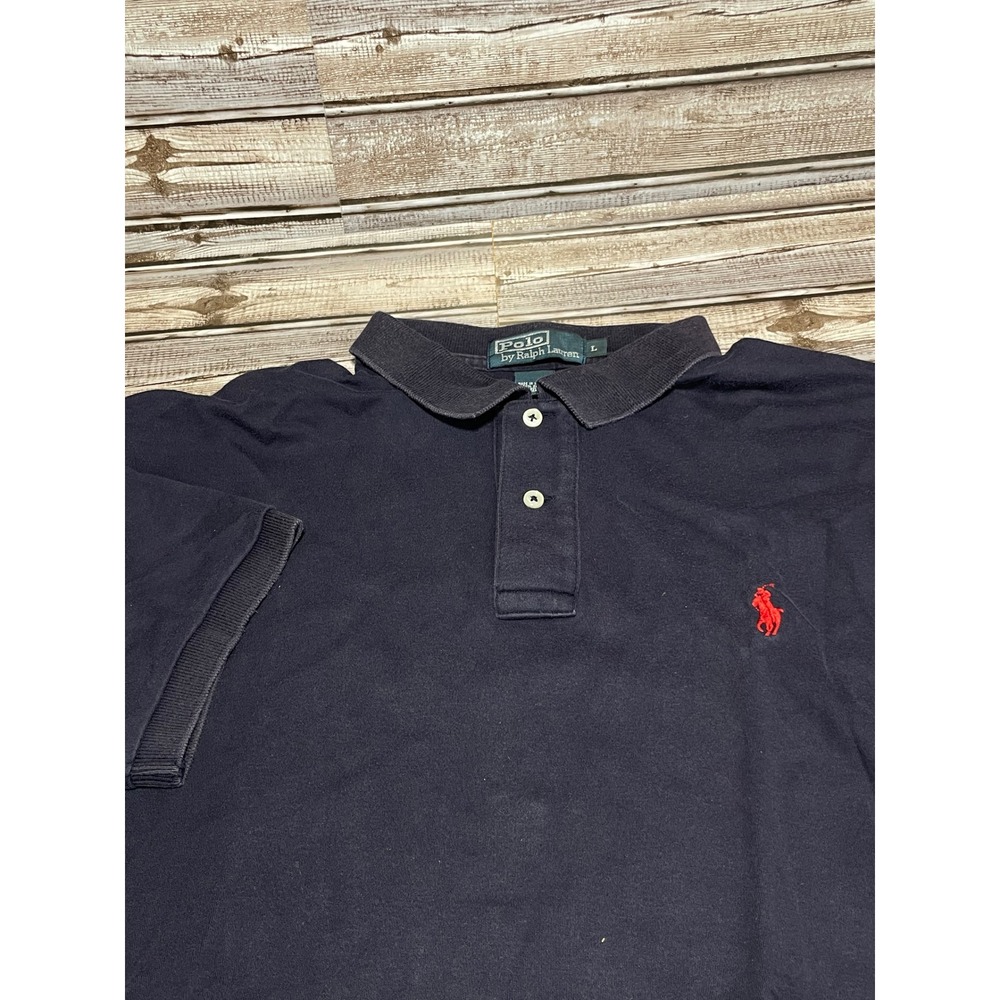 Polo by Ralph Lauren Navy Blue Polo Shirt with Red Logo